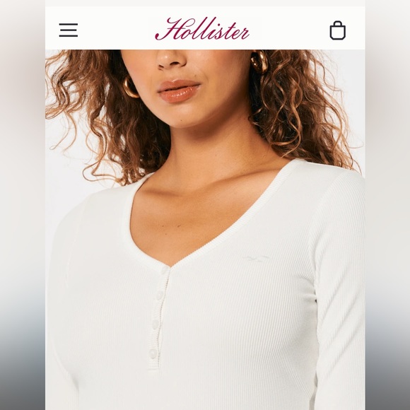 BNWT White ribbed henley - Picture 6 of 7